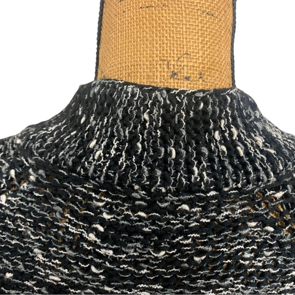 BCBGMAXAZRIA Black White Heather Single Button Heavyweight Cardigan Sweater - Picture 6 of 11